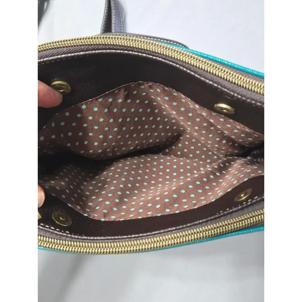 CHALA Monarch Butterfly Turquoise Crossbody Bag RFID Vegan Leather